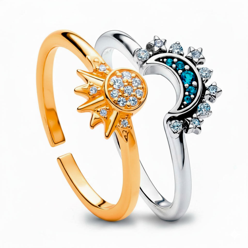 Anillo Duo Sol Y Luna Cajareg