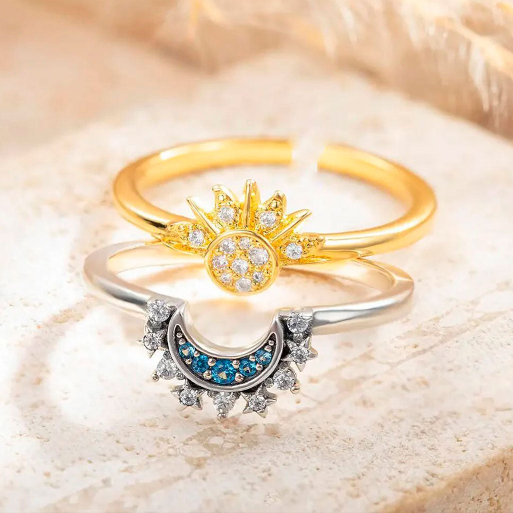 Anillo Duo Sol Y Luna Cajareg