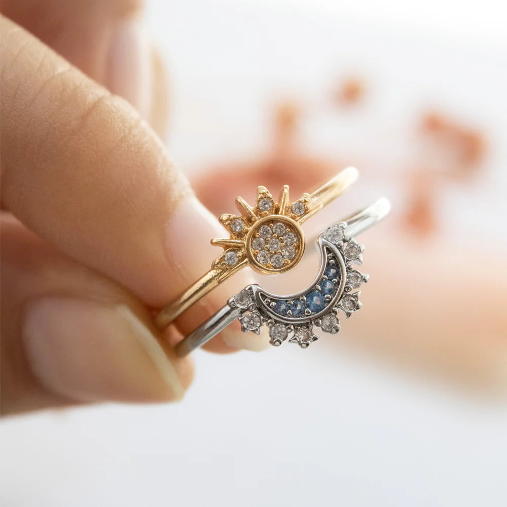 Anillo Duo Sol Y Luna Cajareg